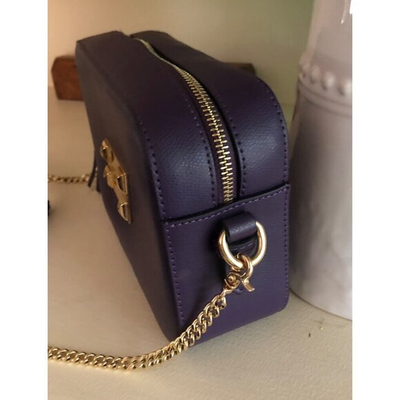 COPY - VALENTINO Babette Studded Leather Chain Strap Camera Bag Blackberry Purp… - Picture 5 of 16